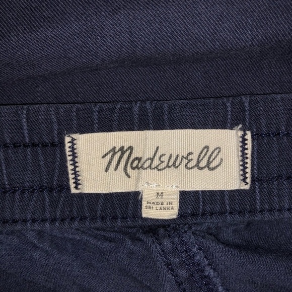 Madewell Pull-On Side-Tie Shorts Navy Cotton‎ Viscose Blend Size Medium - Picture 4 of 5